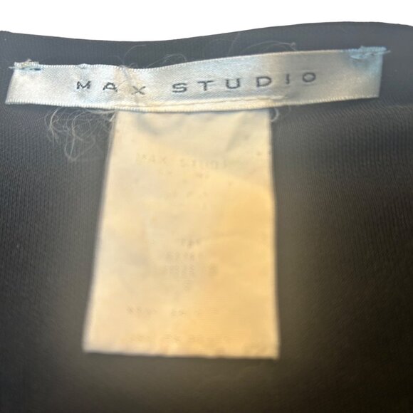Max Studio Black Stretchy Wrap Top With Tie Closure Womens Size M - Picture 2 of 6